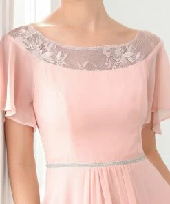 Ever-Pretty US SHOP BY OCCASION Women's Casual Boat Neck A-Line Midi Dress With Asymmetrical Hems