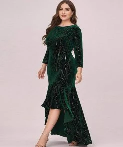 Ever-Pretty US Plus Size Velvet Long Sleeve Formal Evening Dresses SHOP BY OCCASION