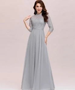 Ever-Pretty US Women's Fashion Lace Bodice Chiffon Evening Dress SHOP BY OCCASION