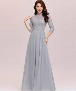 Ever-Pretty US Plus Size High Neck Long Lace Formal Evening Dress SHOP BY OCCASION