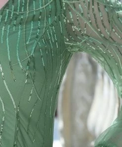 Ever-Pretty US Sequin Bodice Sheer Long Sleeves Maxi Evening Dress