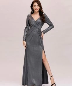 Ever-Pretty US SHOP BY OCCASION Adorable V Neck Bodycon Evening Dress With Long Sleeves