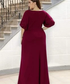 Ever-Pretty US Trendy Round Neck Long Mermaid Evening Dress With Sleeves