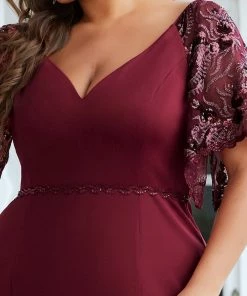 Ever-Pretty US Plus Size V Neck Elegant Long Formal Dresses