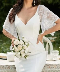 Ever-Pretty US SHOP BY OCCASION Sexy V Neck Maxi Bodycon Party Dress With Flare Sleeves