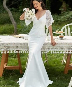 Ever-Pretty US SHOP BY OCCASION Sexy V Neck Maxi Bodycon Party Dress With Flare Sleeves