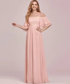 Ever-Pretty US SHOP BY OCCASION Sweet Off Shoulders Chiffon Bridesmaid Dresses With Lace Decoration