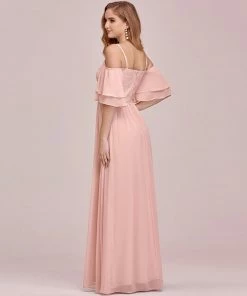 Ever-Pretty US SHOP BY OCCASION Sweet Off Shoulders Chiffon Bridesmaid Dresses With Lace Decoration
