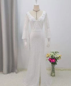 Ever-Pretty US Sexy Maxi Mermaid Lace Elopement Wedding Dress With High Split SHOP BY STYLE