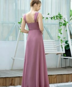 Ever-Pretty US Simple A-line Long Ruched Chiffon Bridesmaid Dresses SHOP BY OCCASION