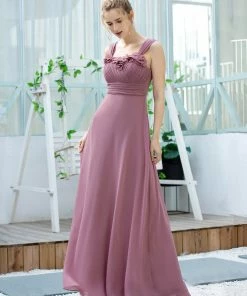 Ever-Pretty US Simple A-line Long Ruched Chiffon Bridesmaid Dresses SHOP BY OCCASION
