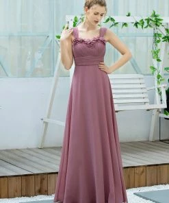 Ever-Pretty US Simple A-line Long Ruched Chiffon Bridesmaid Dresses SHOP BY OCCASION