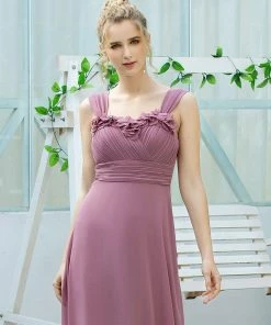 Ever-Pretty US Simple A-line Long Ruched Chiffon Bridesmaid Dresses SHOP BY OCCASION