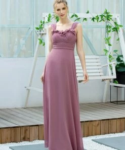 Ever-Pretty US Simple A-line Long Ruched Chiffon Bridesmaid Dresses SHOP BY OCCASION