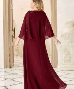 Ever-Pretty US Custom Size Elegant V Neck Chiffon Evening Dresses With Flowy Sleeves Summer Dresses 2022