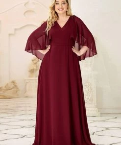 Ever-Pretty US Women's Plus Size Long Formal Bridesmaid Dress With Wraps SHOP BY OCCASION