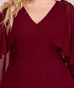 Ever-Pretty US Women's Plus Size Long Formal Bridesmaid Dress With Wraps SHOP BY OCCASION