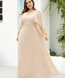 Ever-Pretty US Women's Plus Size Long Formal Bridesmaid Dress With Wraps SHOP BY OCCASION
