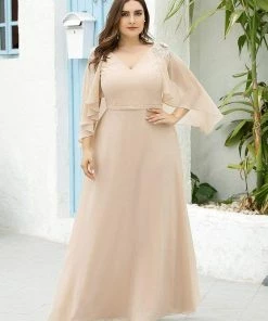 Ever-Pretty US Women's Plus Size Long Formal Bridesmaid Dress With Wraps SHOP BY OCCASION