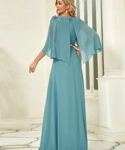 Ever-Pretty US Elegant V Neck Flowy Chiffon Bridesmaid Dresses With Wraps