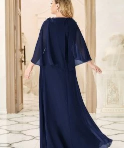 Ever-Pretty US Elegant V Neck Flowy Chiffon Bridesmaid Dresses With Wraps