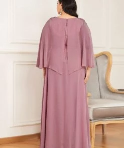 Ever-Pretty US Custom Size Elegant V Neck Chiffon Evening Dresses With Flowy Sleeves Summer Dresses 2022