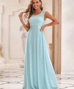 Ever-Pretty US Custom Size Classic Round Neck V Back Lace Bridesmaid Dress