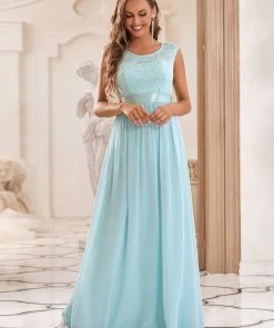 Ever-Pretty US Custom Size Classic Round Neck V Back Lace Bridesmaid Dress