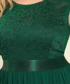 Ever-Pretty US Custom Size Classic Round Neck V Back Lace Bridesmaid Dress