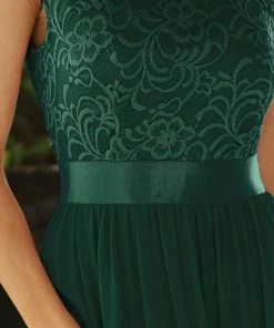 Ever-Pretty US Classic Round Neck Backless Lace Bodice Bridesmaid Dress SHOP BY OCCASION