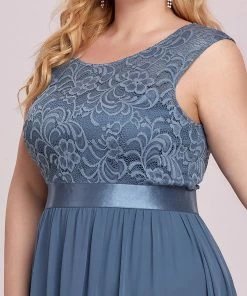 Ever-Pretty US Custom Size Classic Round Neck V Back Lace Bridesmaid Dress