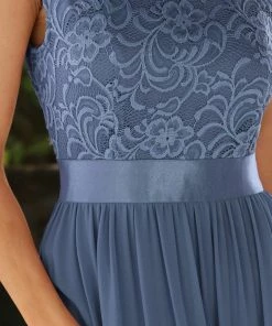 Ever-Pretty US Classic Round Neck Backless Lace Bodice Bridesmaid Dress SHOP BY OCCASION