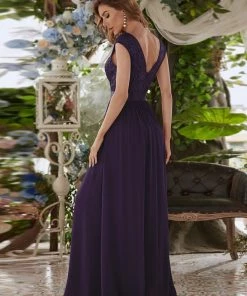 Ever-Pretty US Classic Round Neck Backless Lace Bodice Bridesmaid Dress SHOP BY OCCASION