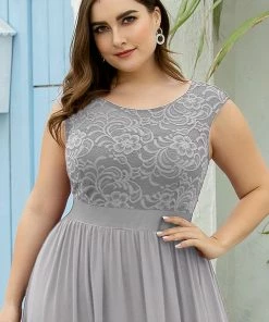 Ever-Pretty US Custom Size Classic Round Neck V Back Lace Bridesmaid Dress