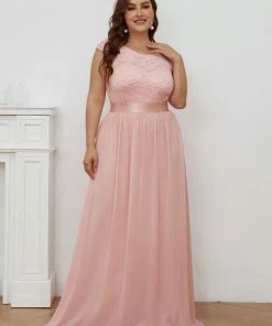 Ever-Pretty US Custom Size Classic Round Neck V Back Lace Bridesmaid Dress