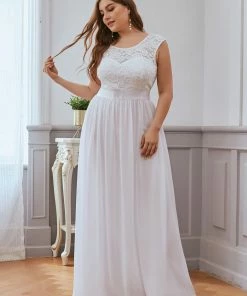 Ever-Pretty US Custom Size Classic Round Neck V Back Lace Bridesmaid Dress