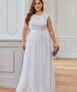 Ever-Pretty US Custom Size Classic Round Neck V Back Lace Bridesmaid Dress
