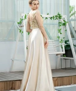 Ever-Pretty US Women's A-Line Sequins Beaded Satin Prom Dress SHOP BY OCCASION