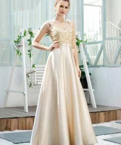 Ever-Pretty US Women's A-Line Sequins Beaded Satin Prom Dress SHOP BY OCCASION
