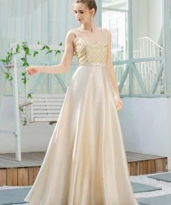 Ever-Pretty US Women's A-Line Sequins Beaded Satin Prom Dress SHOP BY OCCASION