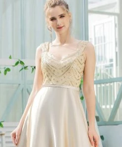 Ever-Pretty US Women's A-Line Sequins Beaded Satin Prom Dress SHOP BY OCCASION