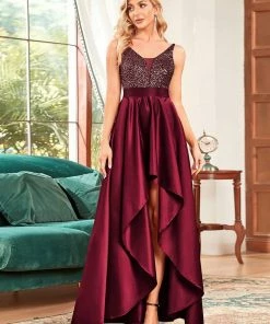 Ever-Pretty US SHOP BY OCCASION Sparkly Bodice High Low Prom Dresses For Women