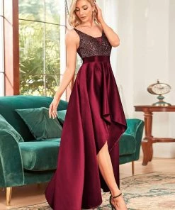 Ever-Pretty US SHOP BY OCCASION Sparkly Bodice High Low Prom Dresses For Women