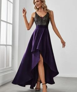 Ever-Pretty US SHOP BY OCCASION Sparkly Bodice High Low Prom Dresses For Women