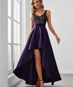 Ever-Pretty US SHOP BY OCCASION Sparkly Bodice High Low Prom Dresses For Women