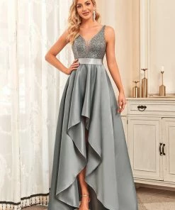 Ever-Pretty US SHOP BY OCCASION Sparkly Bodice High Low Prom Dresses For Women