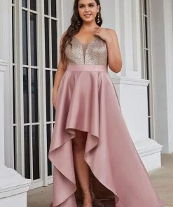 Ever-Pretty US Sparkly Plus Size Prom Dresses For Women With Asymmetrical Hems SHOP BY OCCASION
