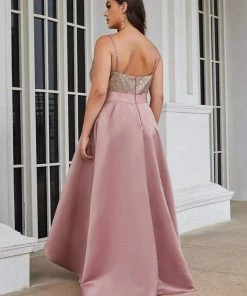 Ever-Pretty US Summer Dresses 2022 Custom Size Sparkly Bodice High Low Prom Dresses For Women