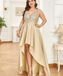 Ever-Pretty US Sparkly Plus Size Prom Dresses For Women With Asymmetrical Hems SHOP BY OCCASION