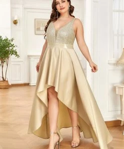 Ever-Pretty US Sparkly Plus Size Prom Dresses For Women With Asymmetrical Hems SHOP BY OCCASION